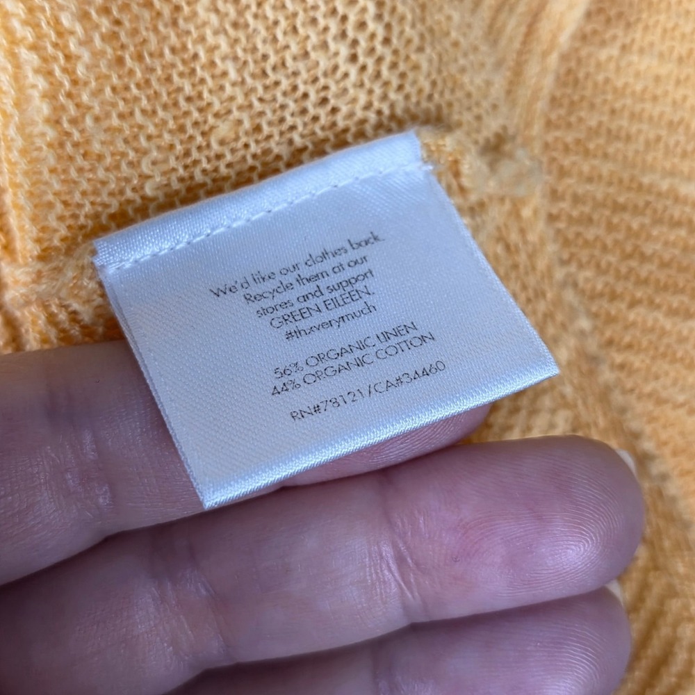 Eileen Fisher Linen Sweater Tunic 3X Boat‎ Neck Yellow Long Sleeve Coastal Flowy - Picture 10 of 12